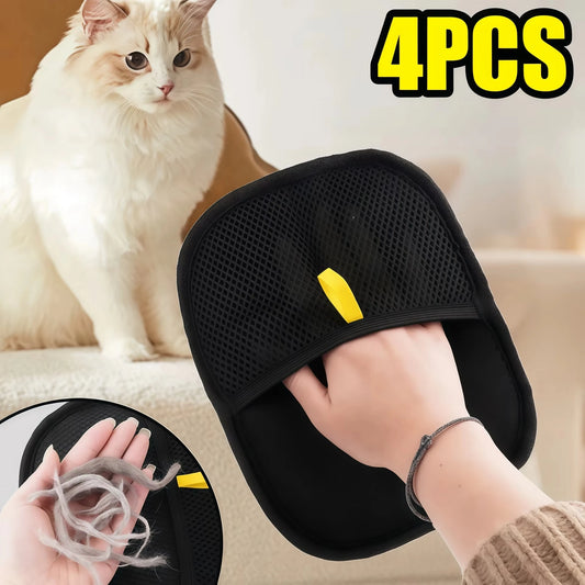 2025 Pet Hair Remover Glove Double-Sided Fur Gloves Cat Dog Fur Magnet Gloves for Washing Deshedding Cleaning Carpets Sofas