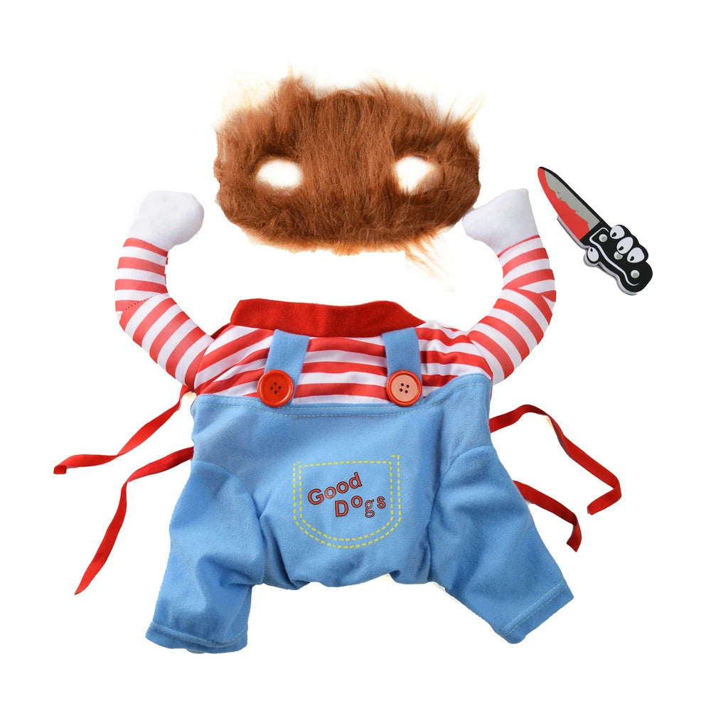 Funny Cats Clothing Pet Cosplay Fashion Cute Jumpsuits Halloween Costumes Puppy Party Clothes For Pets Small Dog Cat with Wig