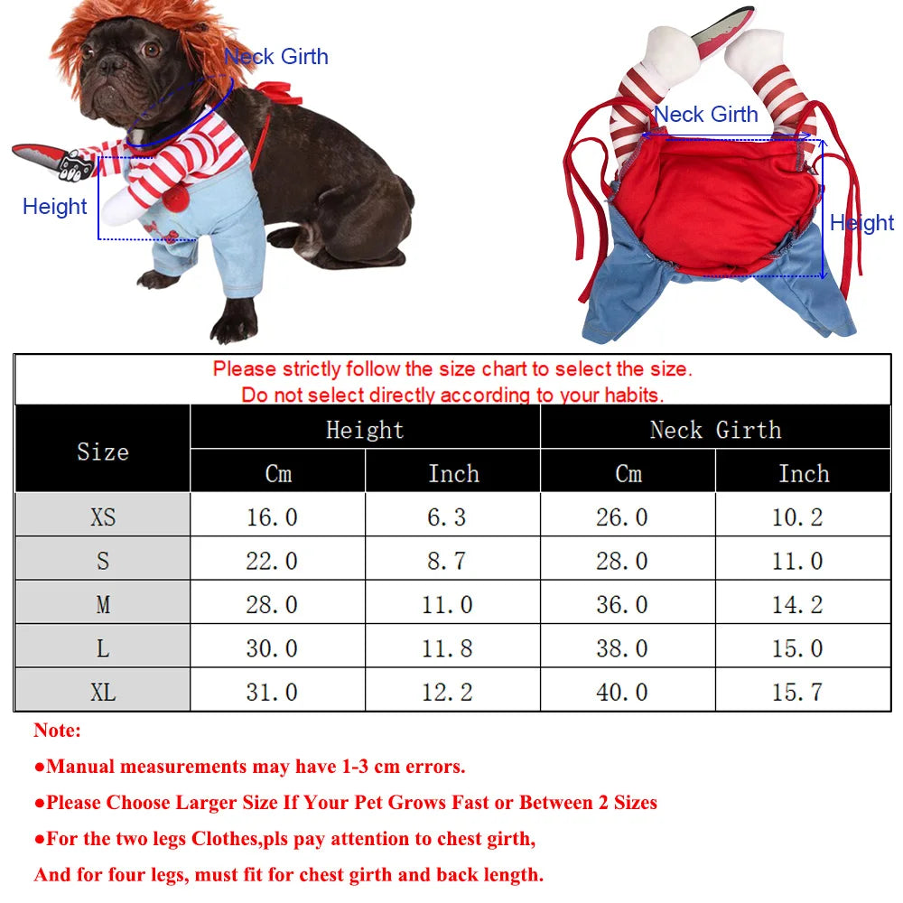 Funny Cats Clothing Pet Cosplay Fashion Cute Jumpsuits Halloween Costumes Puppy Party Clothes For Pets Small Dog Cat with Wig