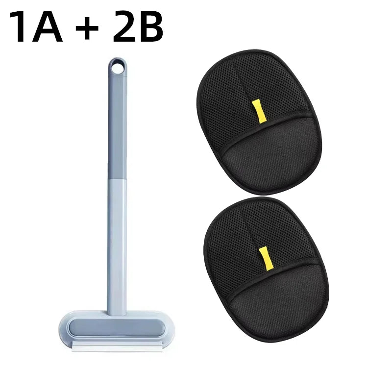 Pet Hair Removal Set Tool Reusable Static Removal Gloves Double-Sided Grooming Gloves Remove Dog Cat Hair Carpets Sofa Cleaner