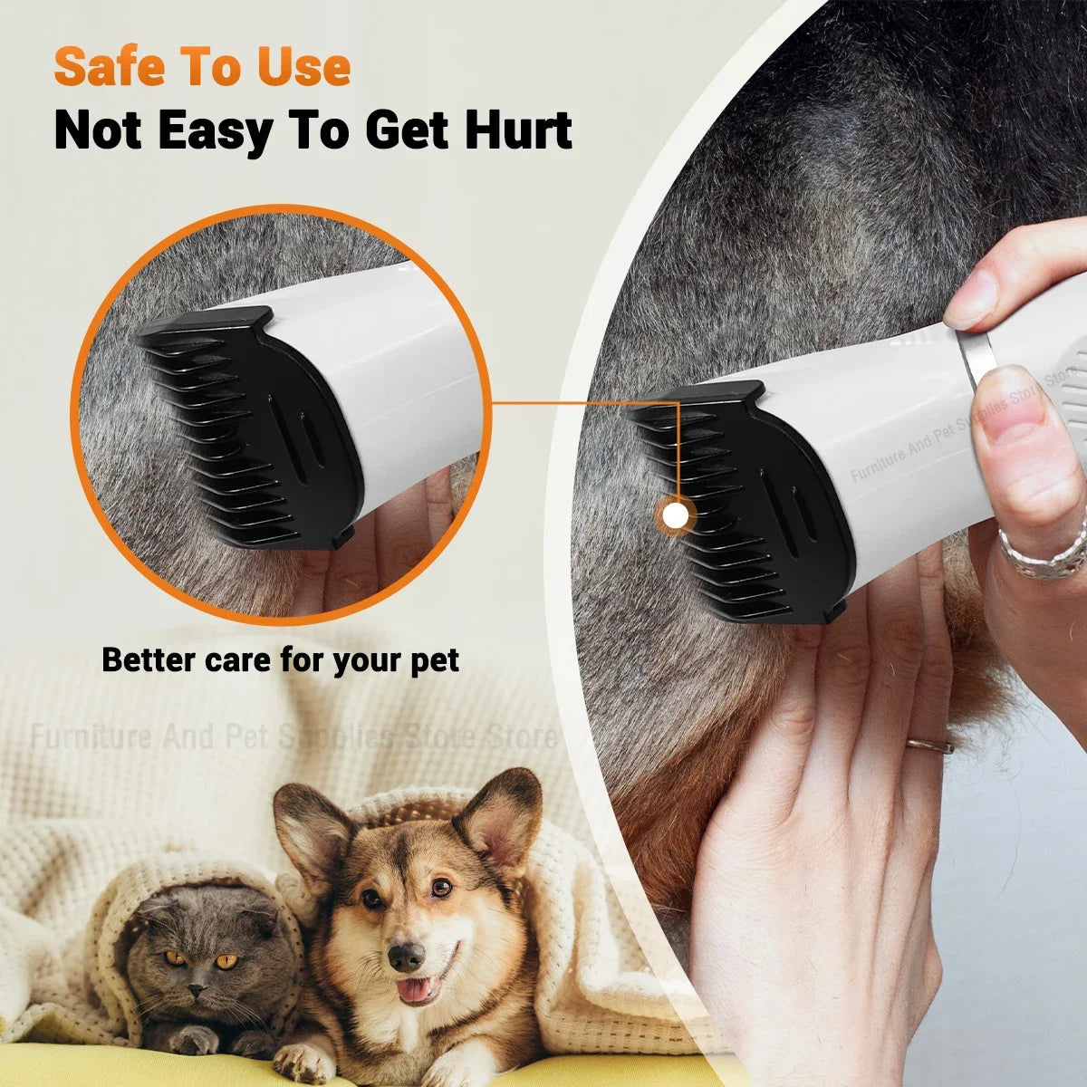 Dog Hair Clippers Grooming Electric Pet Clipper Professional Silent Hair Cutter USB Rechargeable Pet Grooming Clipper