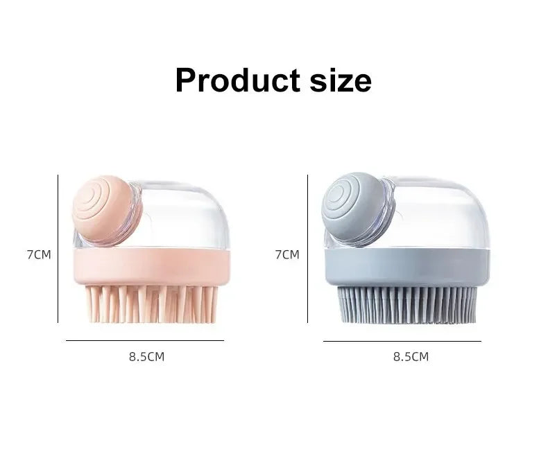 Dog Shower Brush Pet Dog Grooming Massage Bath Cleaning Brush with Shampoo Dispenser for Long Hair Dogs and Cats Shower
