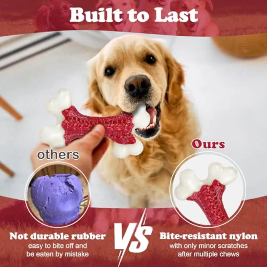 Tough Dog Toys Toys for Aggressive Chewers Large Breed Chew Dogs Bone Toy Nylon Dogs Almost Indestructible