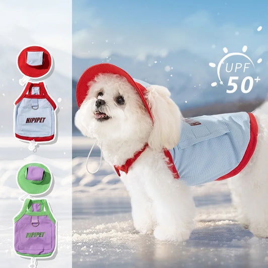 Dog Clothes For Spring And Summer Cooling, Ice Packs For Cooling, Adjustable Traction, Small Dog In The Back, Pet Dog Clothes