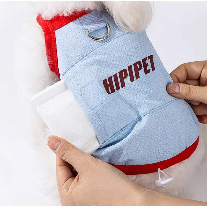 Dog Clothes For Spring And Summer Cooling, Ice Packs For Cooling, Adjustable Traction, Small Dog In The Back, Pet Dog Clothes